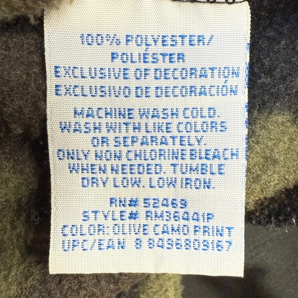 Starter‎ Mens Camouflage Fleece Quarter Zip Pullover Jacket Size M